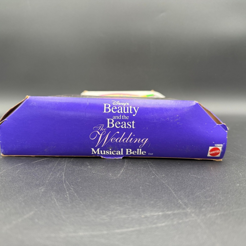 Disney Beauty and the Beast Musical Belle Wedding Doll 1998 Mattel 10909 Box Dmg - Picture 4 of 12
